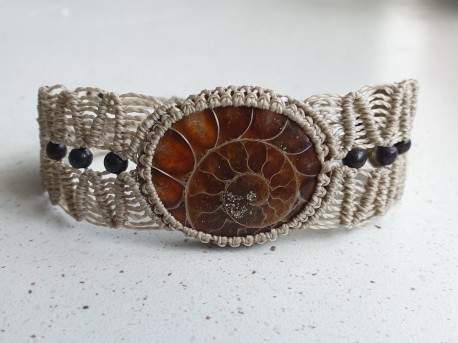 Ammonite fossil designer macrame